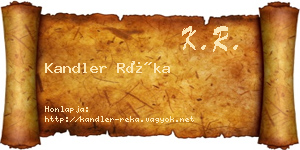 Kandler Réka névjegykártya
