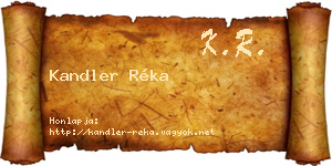 Kandler Réka névjegykártya